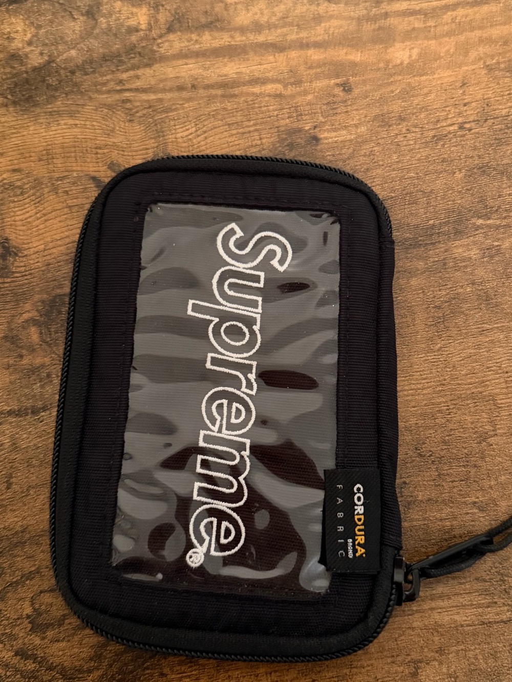 Supreme Black Cordura Clear-Window Phone Pouch